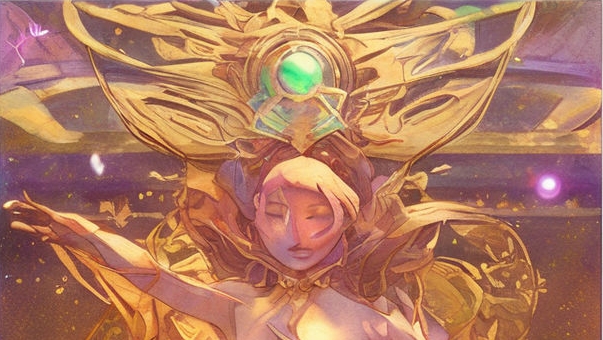 magic tarotcard violet mint green golden magical watercolor highly detailed trending on artst 911087403 t